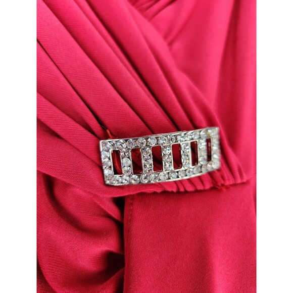 JS Collection Women's 8 Ruche Red Cocktail Dress Party Ruffles Pleated Fancy - Picture 7 of 16